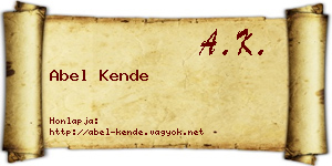 Abel Kende névjegykártya